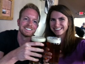Relaxing with some beers at Crow Peak Brewery in Spearfish
